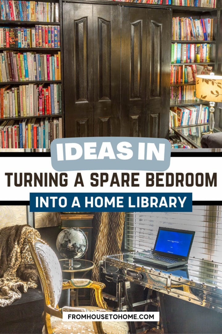Transforming a spare bedroom into a functional and cozy home office library.