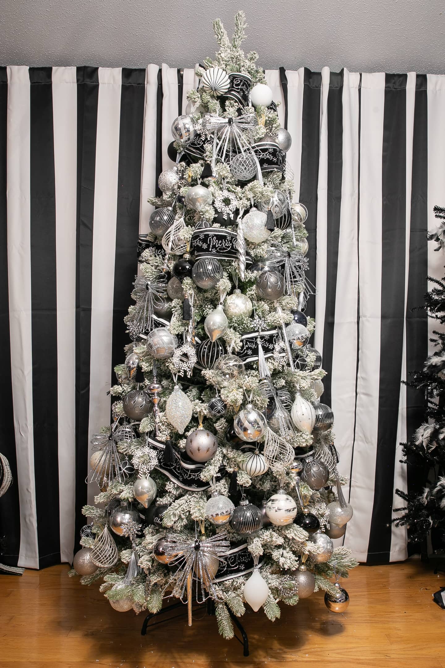 Black, White And Silver Christmas Tree