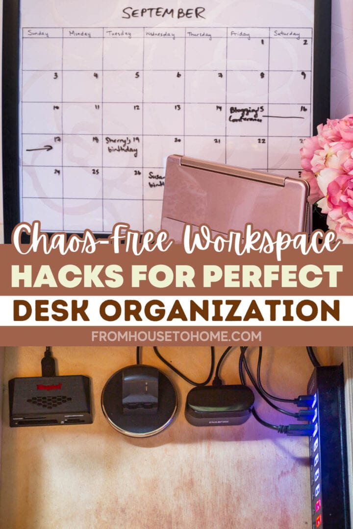 Chaos free workspace hacks for desk organization ideas.