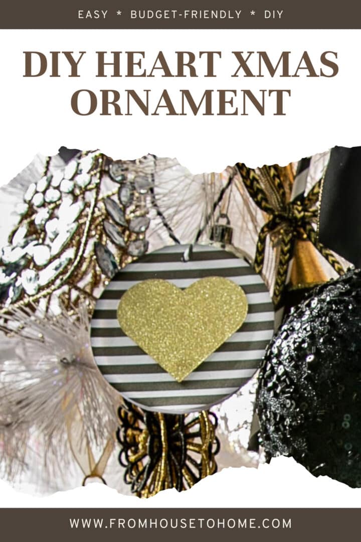 DIY heart Christmas ornament.