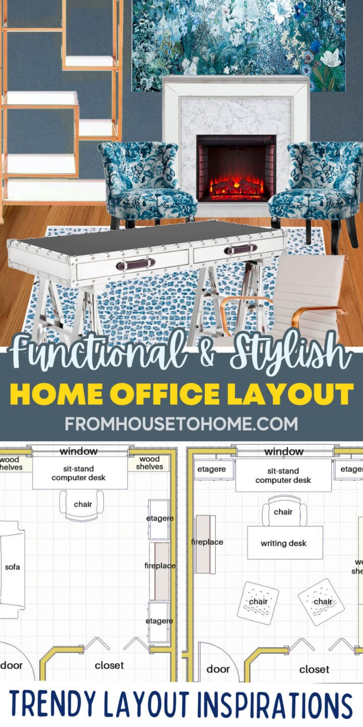 Functional and stylish home office layout showcasing trendy inspirations for home office layouts.