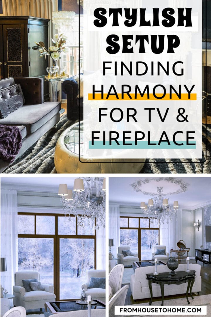 Stylish living room layouts finding harmony for TV & fireplace.