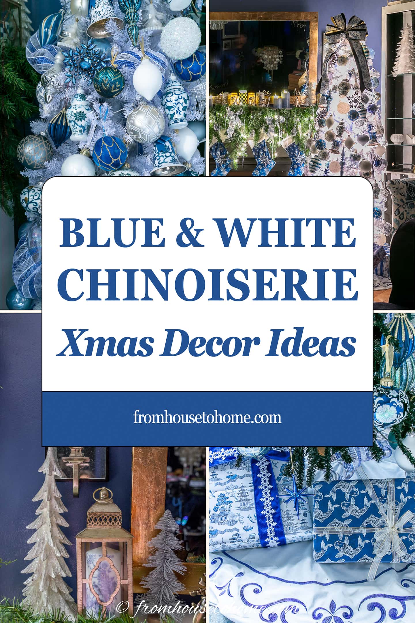 blue and white Chinoiserie Christmas decor ideas