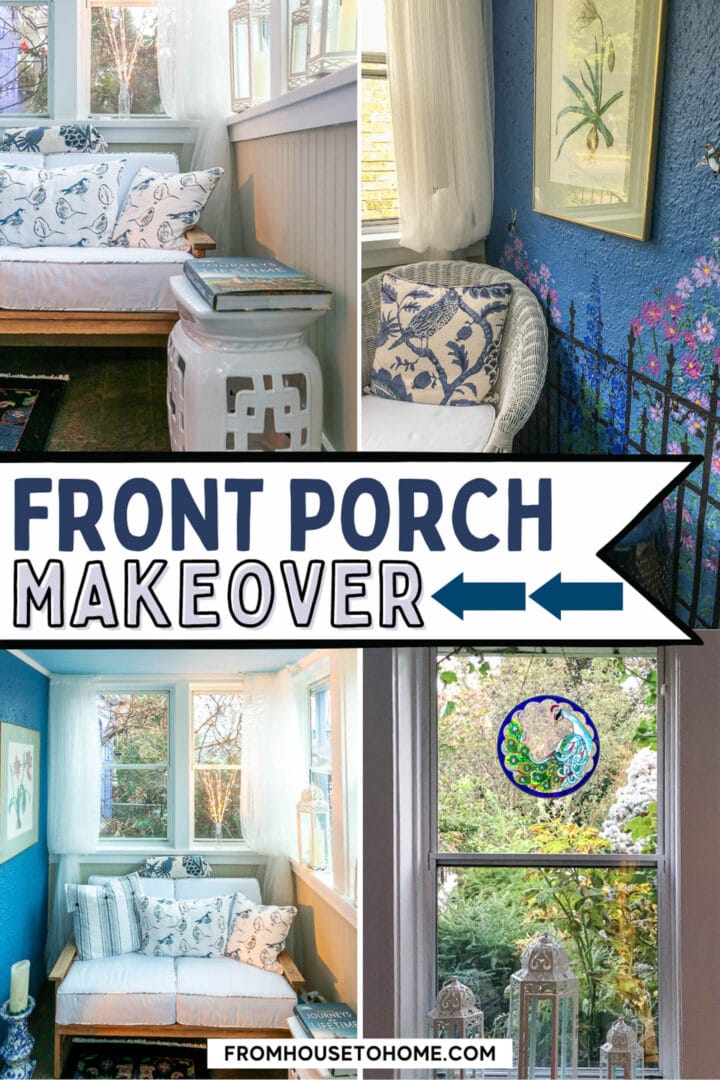 Small Blue And White Front Porch Makeover