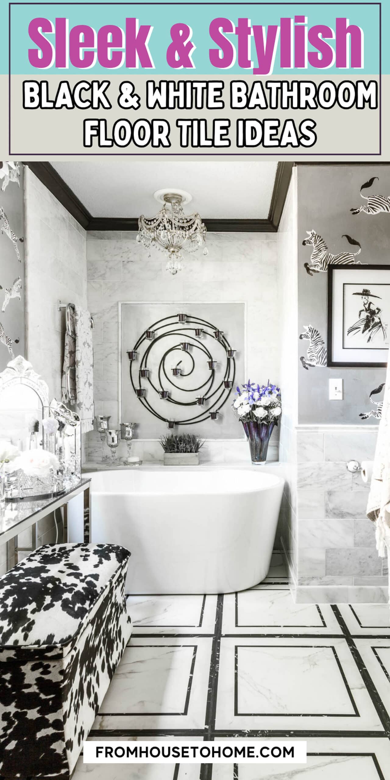 Timeless Elegance: Vintage Black and White Bathroom Floor Tile Ideas to ...