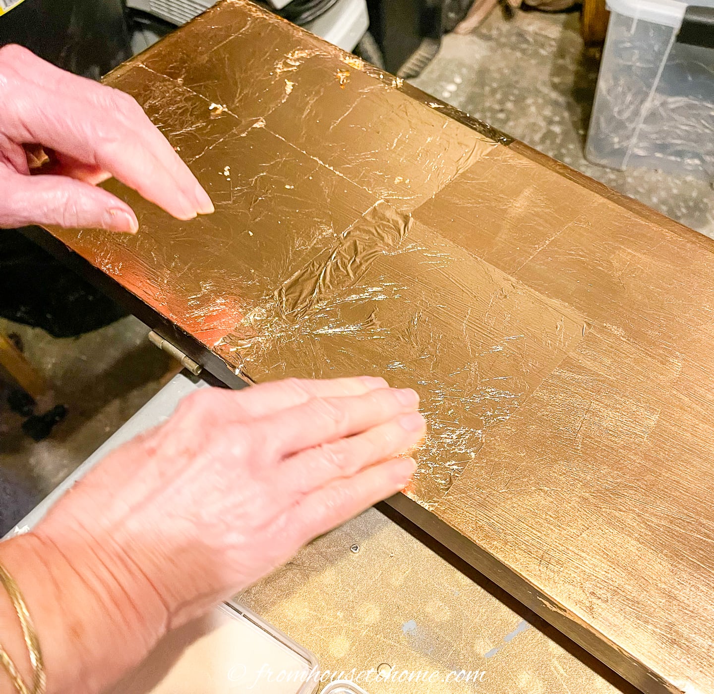 gold leaf with bubbles in it