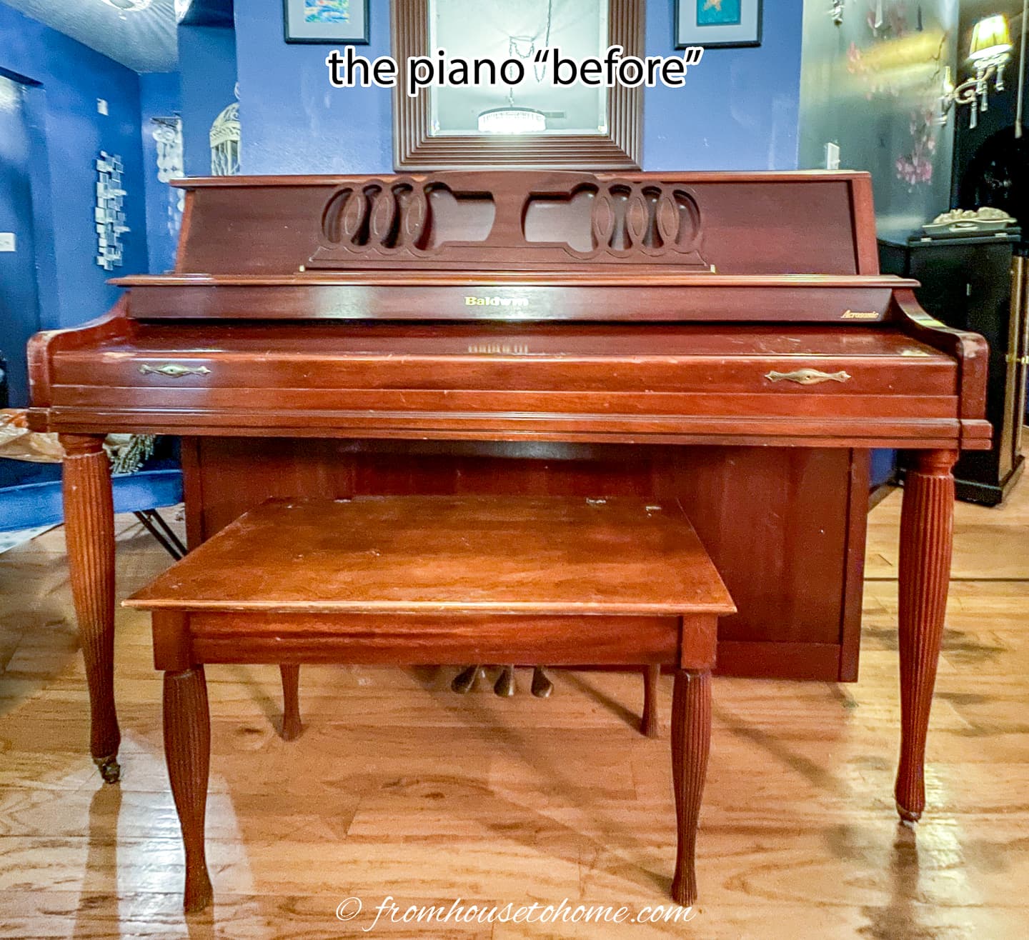 the piano before being painted