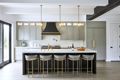 black, white and grey kitchen