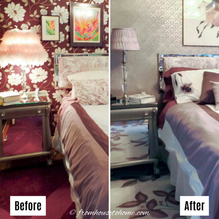 Before and after of a budget bedroom makeover
