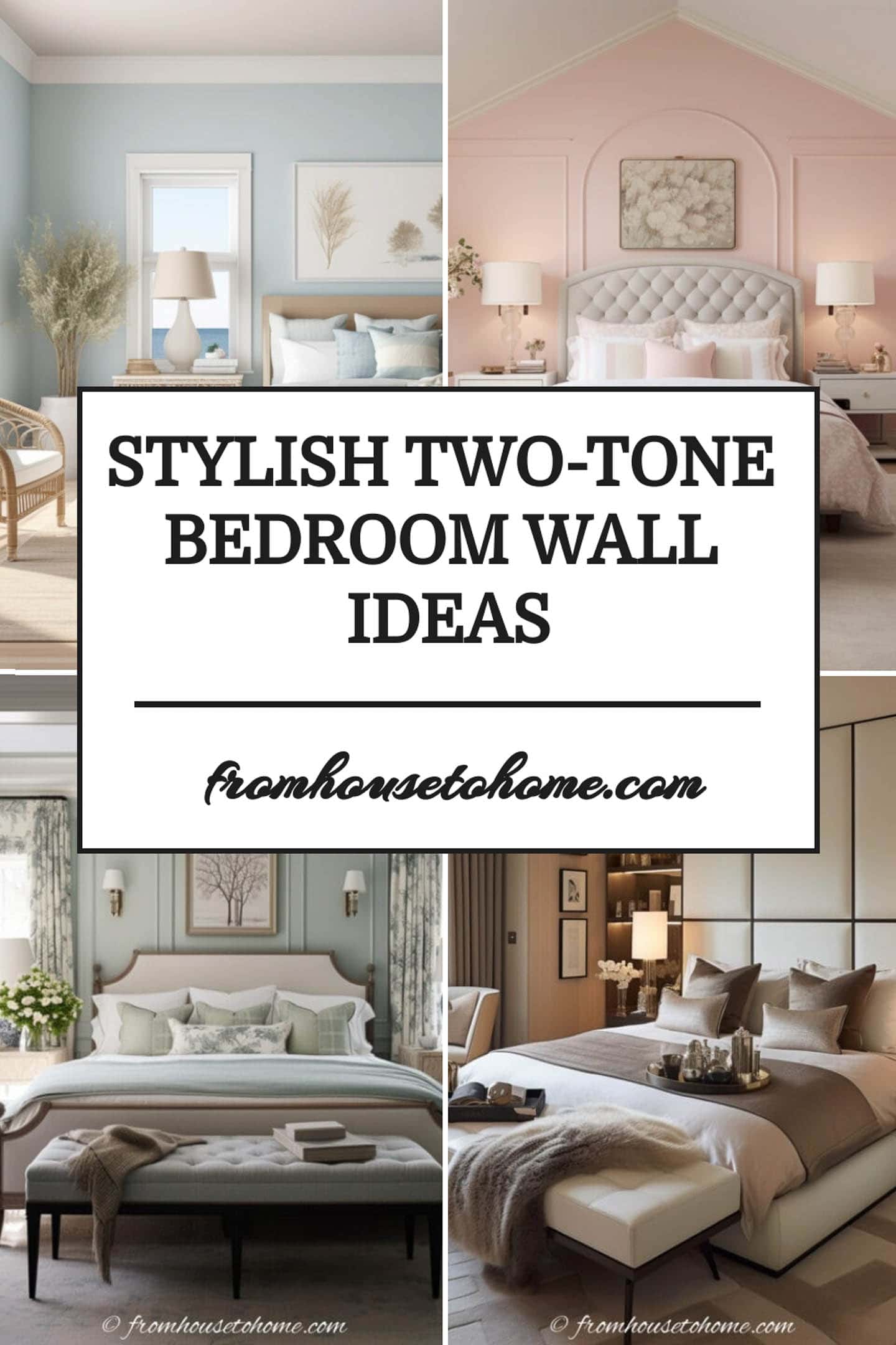 stylish two-tone bedroom wall ideas