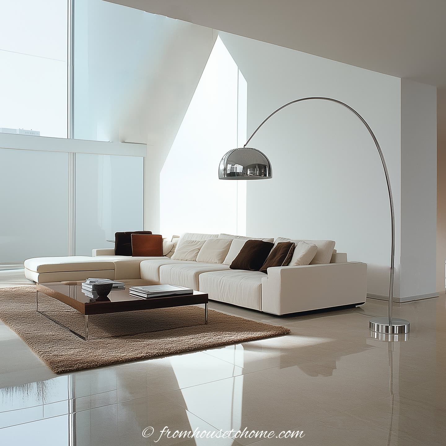 a minimalist contemporary living room with neutral colors and clean lines