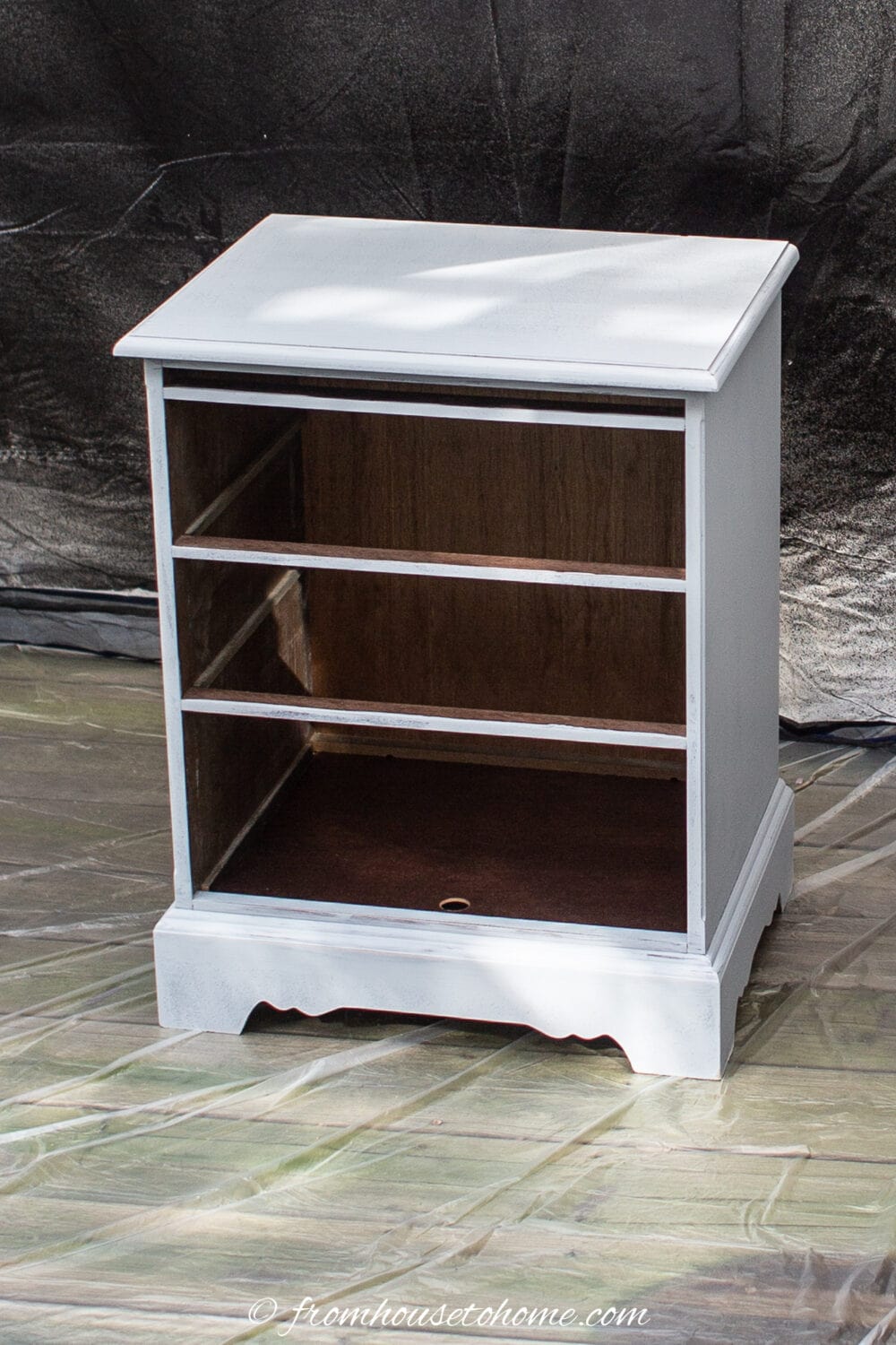 Glam DIY Painted Nightstand Makeover