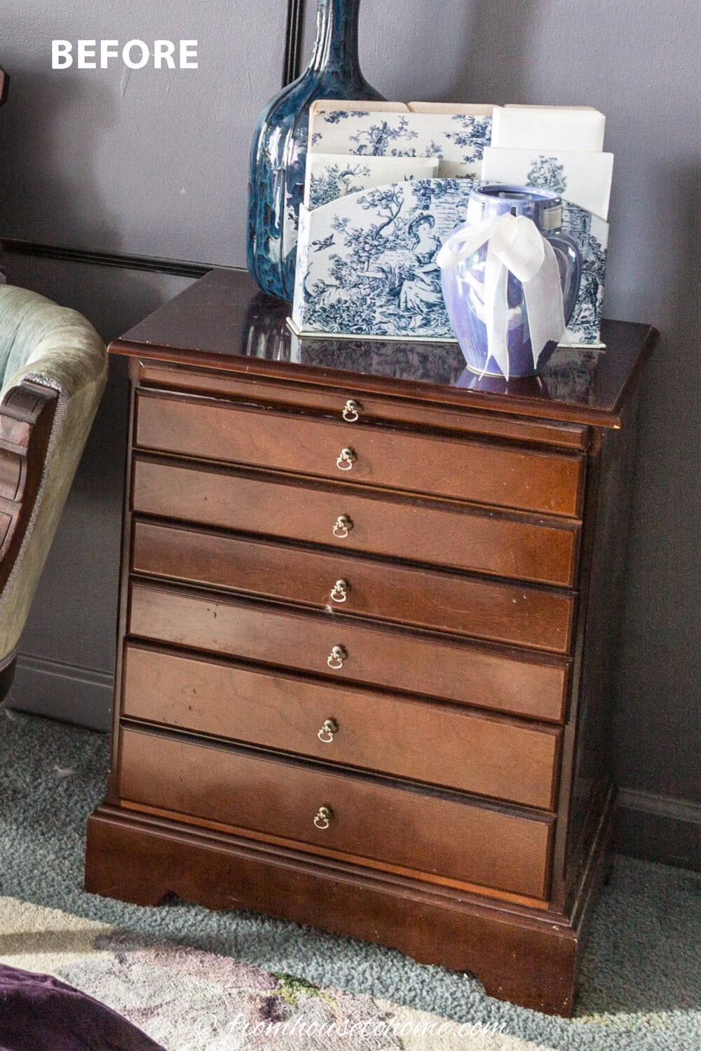 Glam DIY Painted Nightstand Makeover