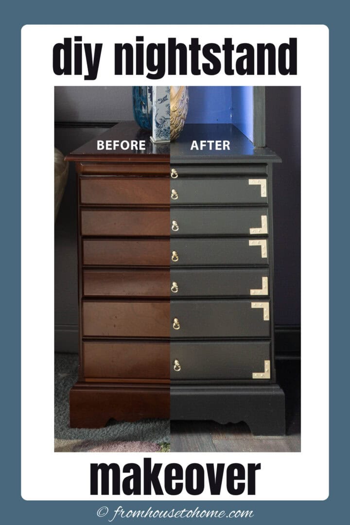 Glam DIY Painted Nightstand Makeover