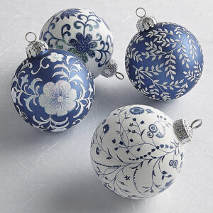 blue and white chinoiserie balls