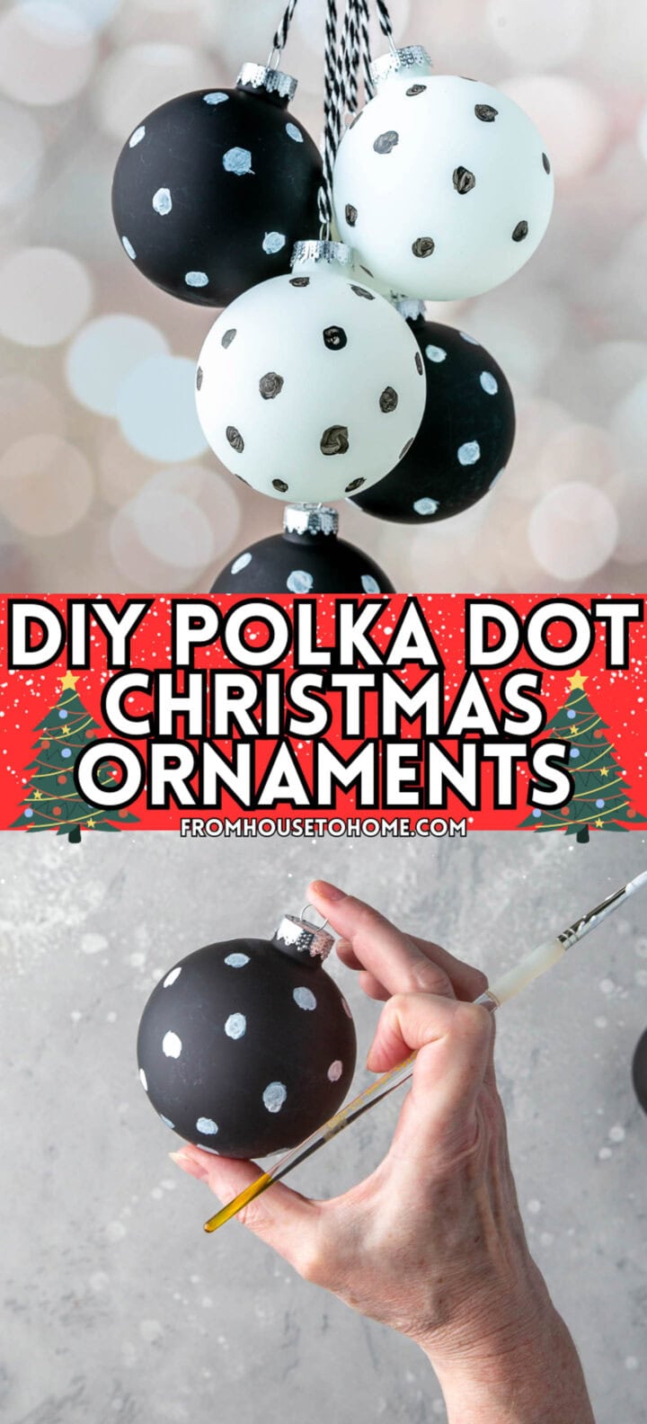 diy polka dot Christmas ornaments