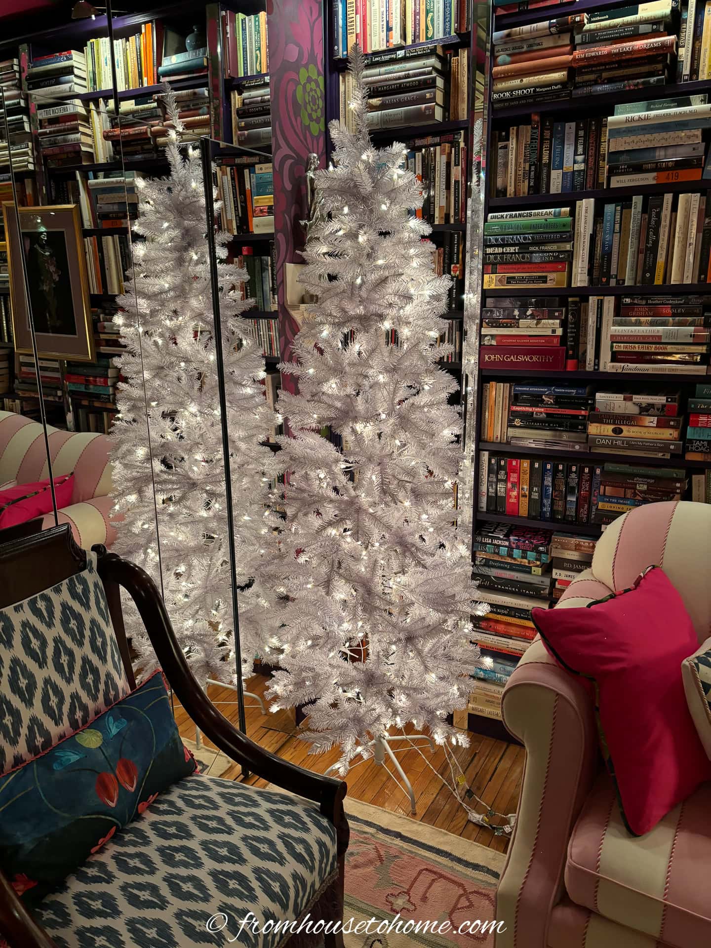 white christmas tree after it has been fluffed