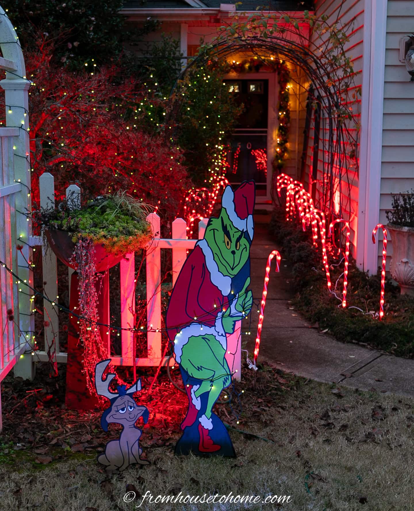 Grinch Stealing Lights Christmas Decorations