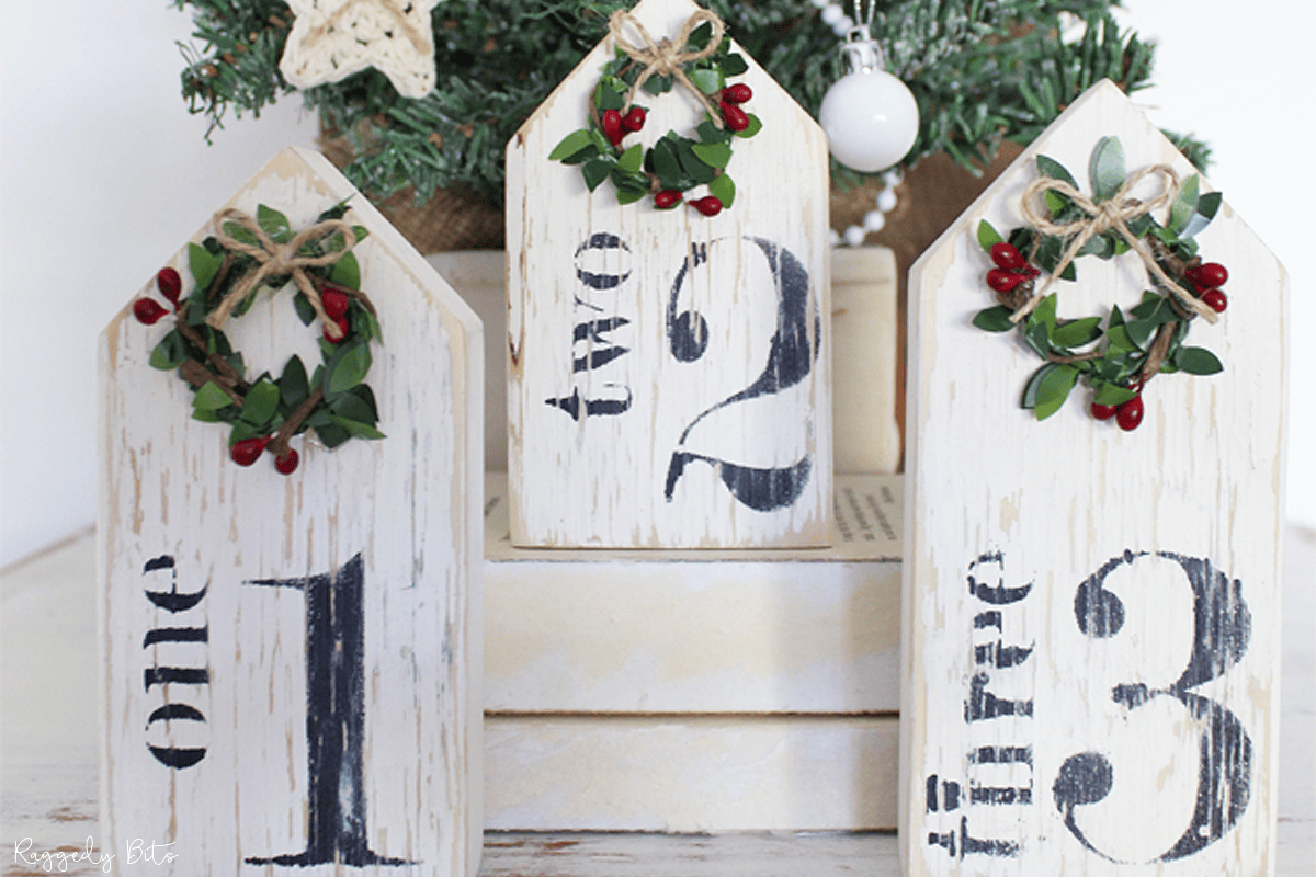 farmhouse numbered christmas house ornaments