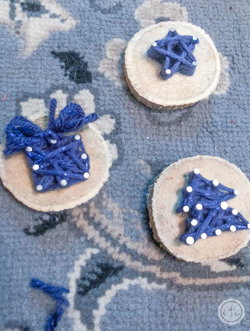diy rustic string art ornaments