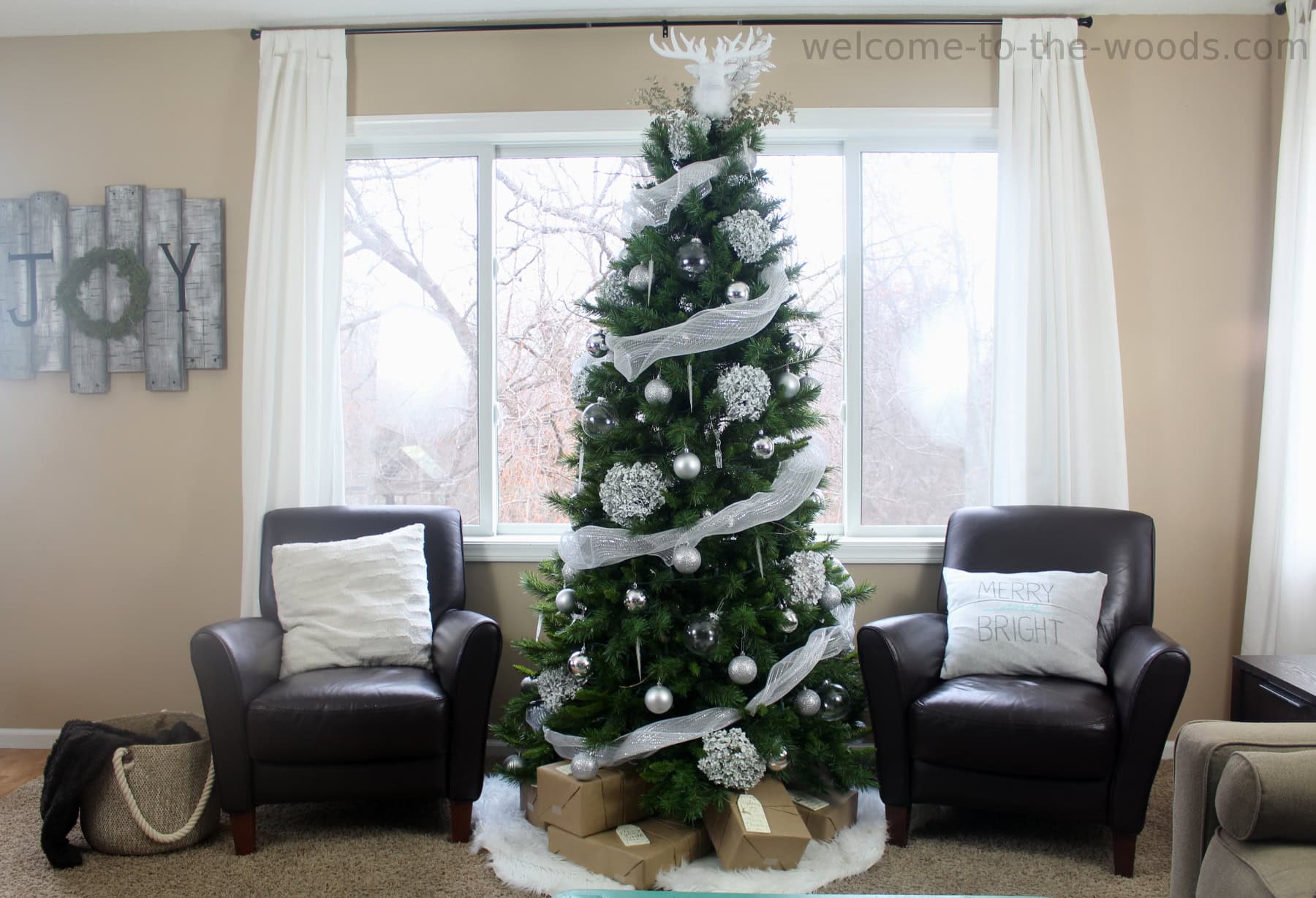 white winter woodland christmas tree