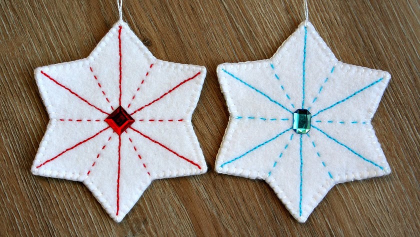 embroidered felt star ornament