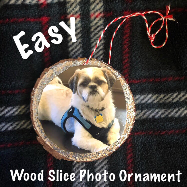 wood slice photo christmas ornament