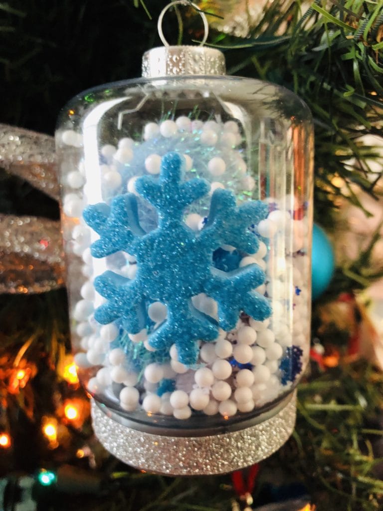 diy snowflake globe ornament