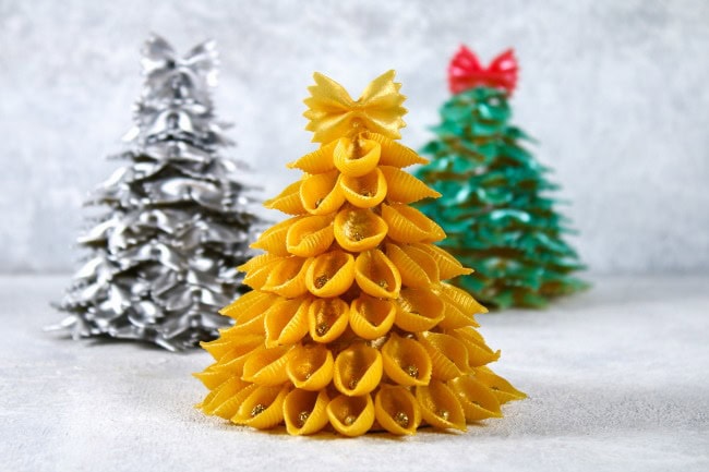 pasta christmas tree craft tutorial