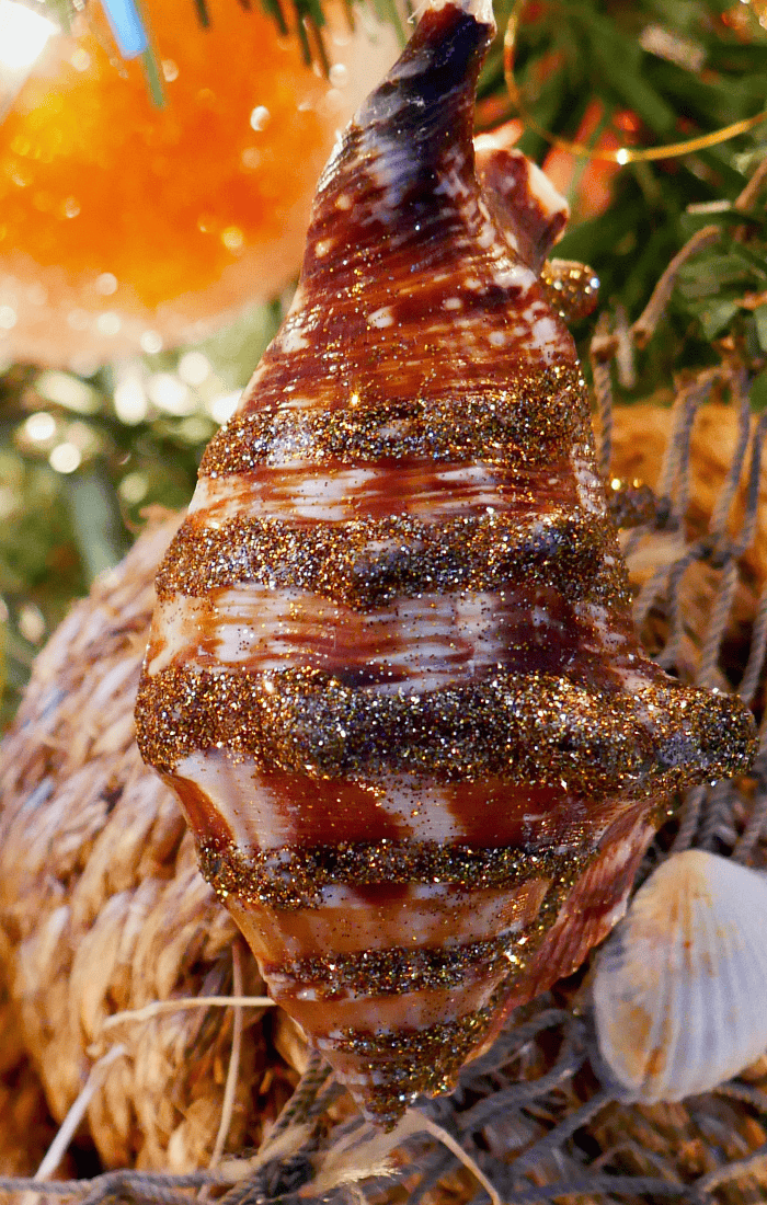 glitter seashell ornaments