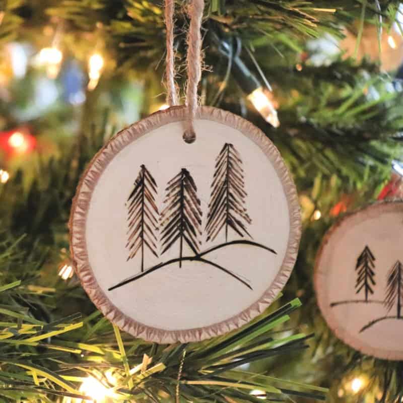 simple wood burned ornament