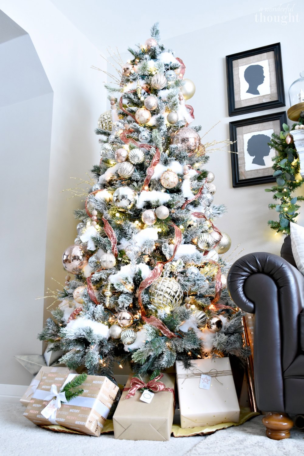 blush and rose gold christmas tree