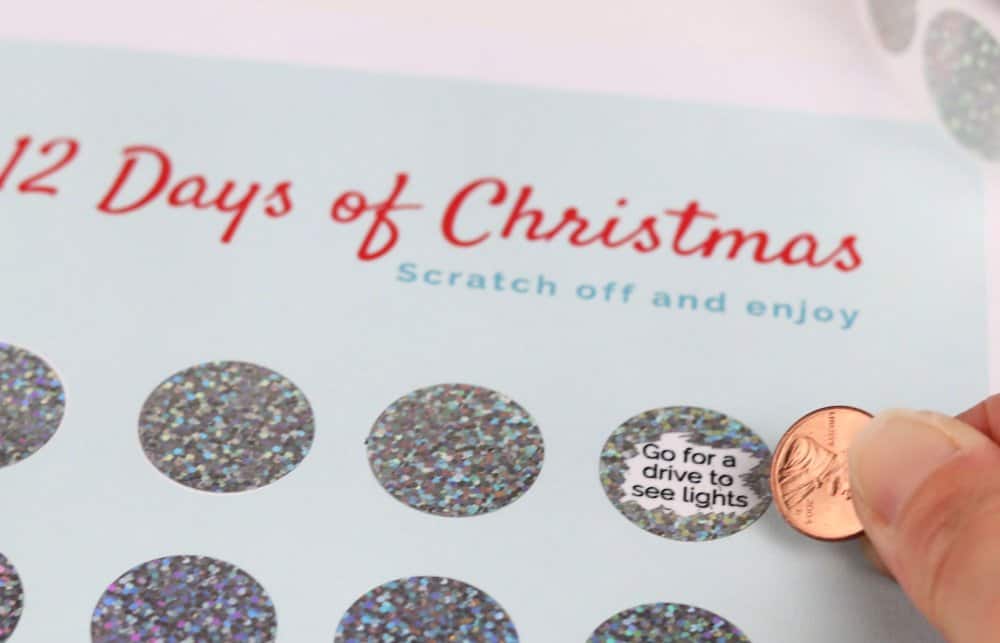 christmas countdown printable with scratch off stickers