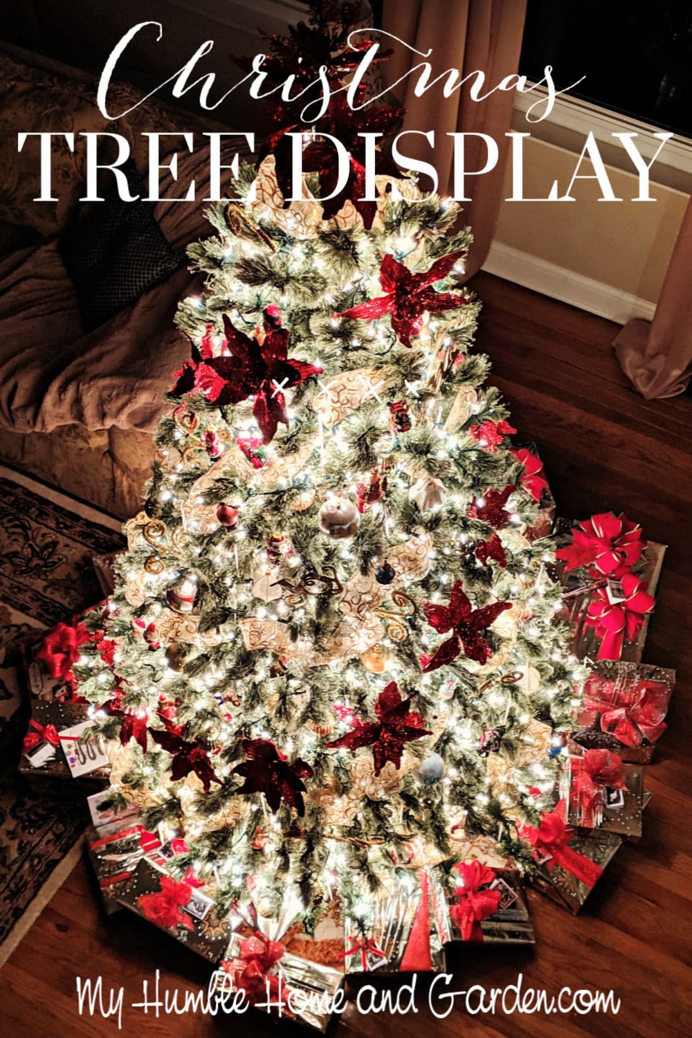 red and white christmas tree