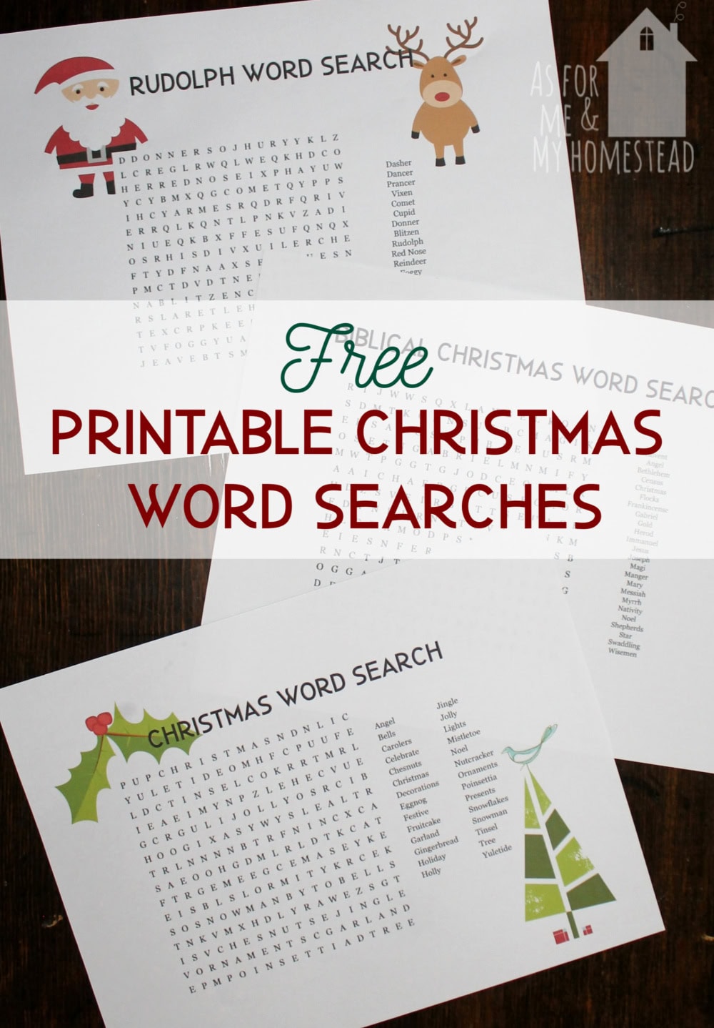 christmas word search printables