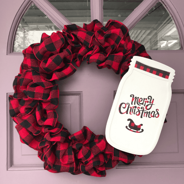 buffalo check christmas wreath