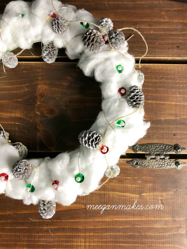 diy cotton ball rustic wreath