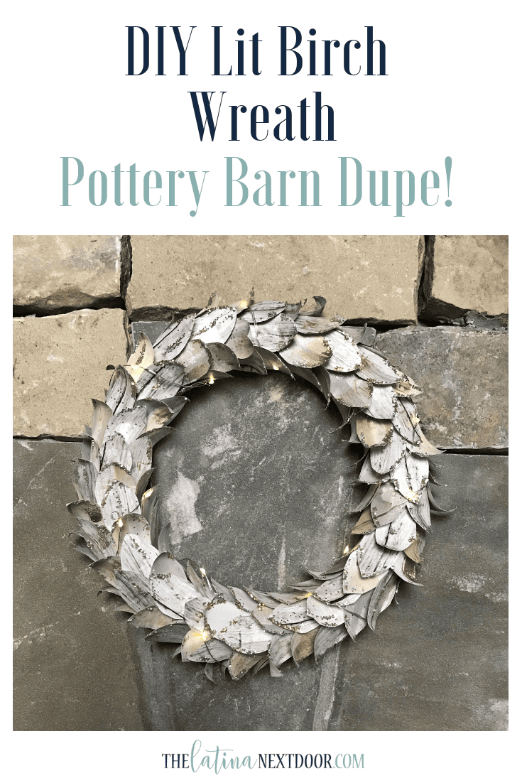diy lit birch wreath
