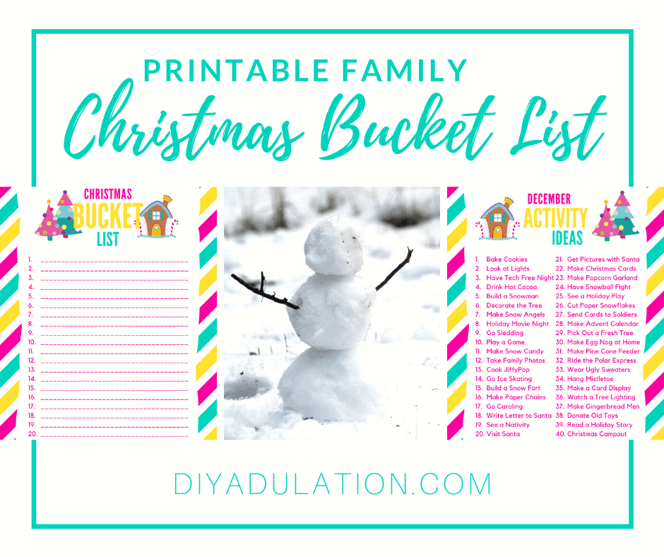 printable family christmas bucket list