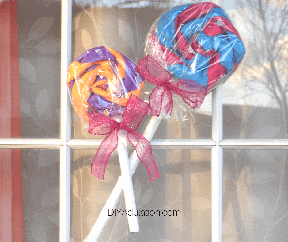 diy giant outdoor lollipop window decorations