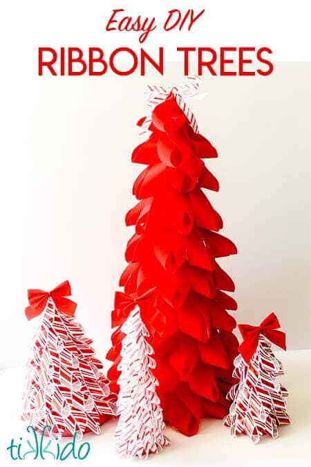 easy diy ribbon christmas trees holiday decor