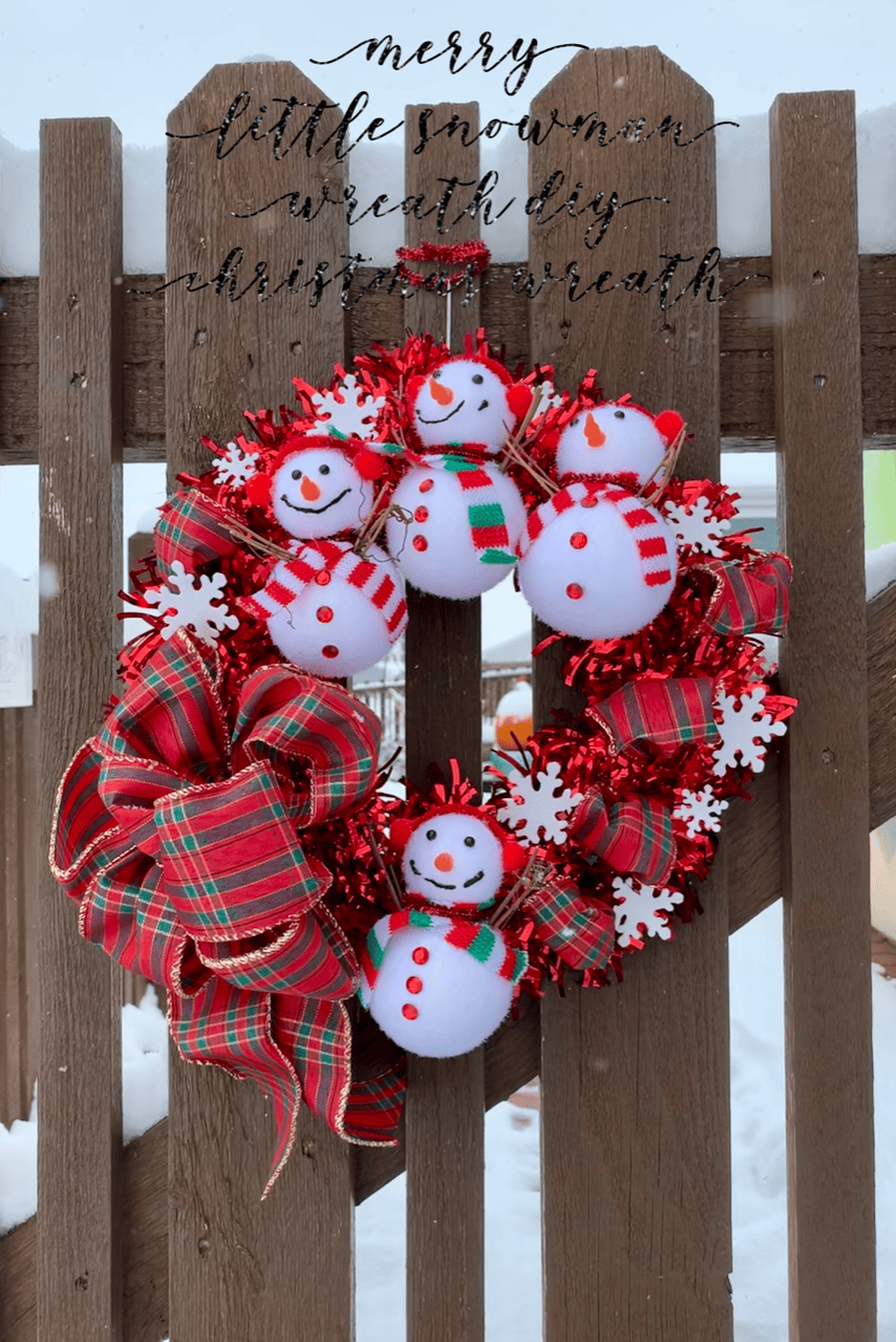 diy merry little snowman wreath