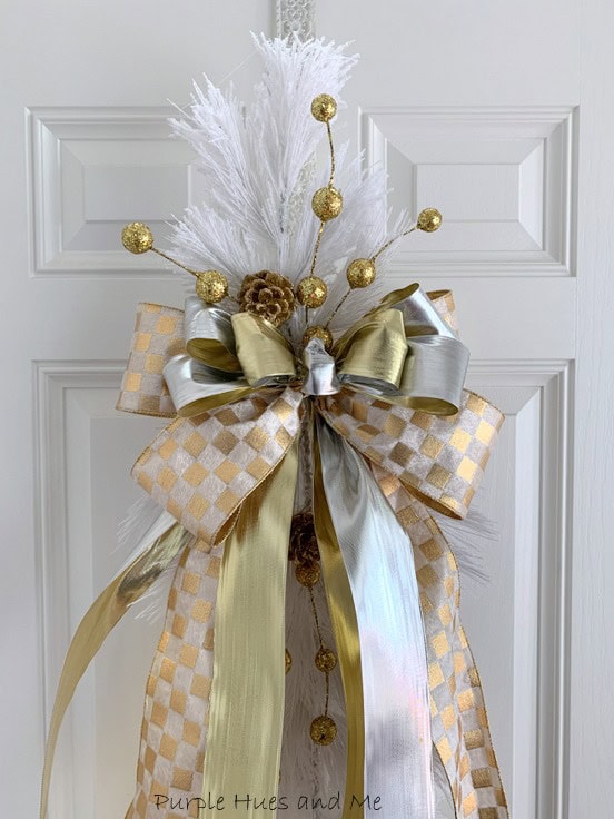 ribbon decorated swag wreath