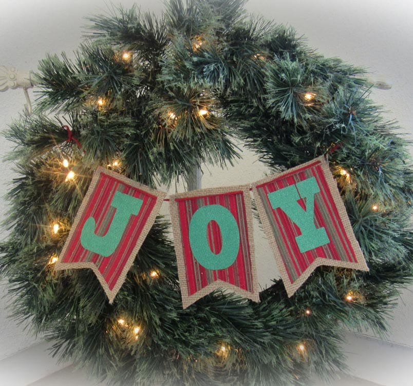christmas joy banner wreath