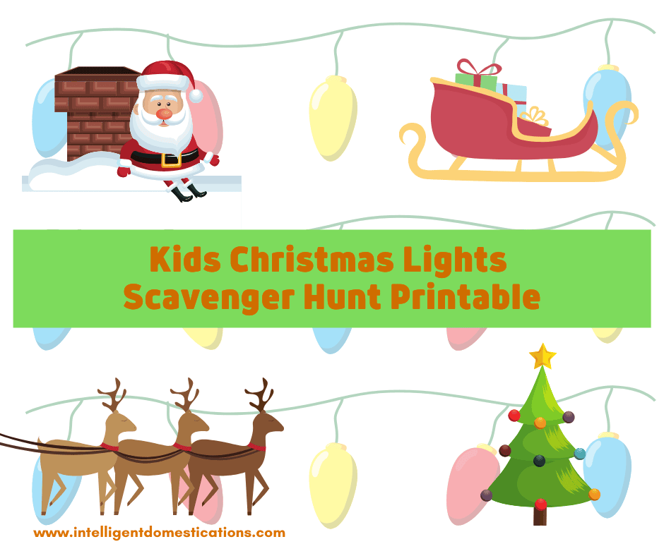 easy kids christmas lights scavenger hunt printable