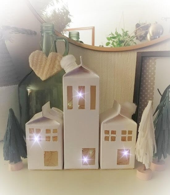 diy milk carton christmas village