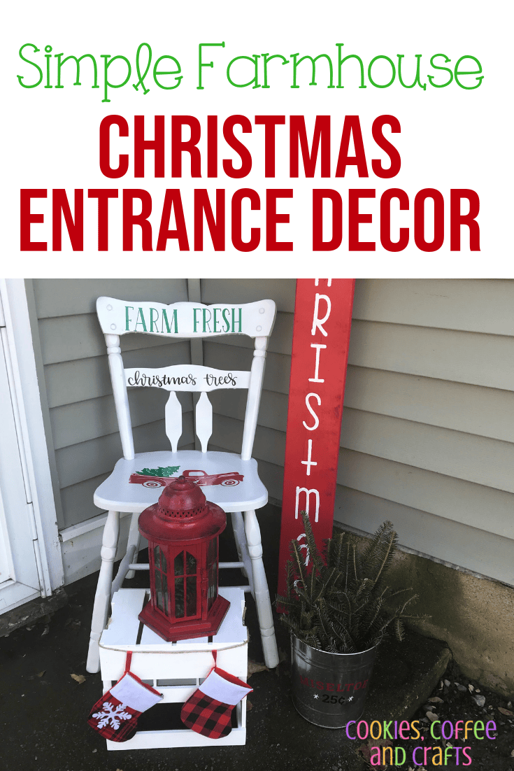 simple farmhouse christmas entrance decor