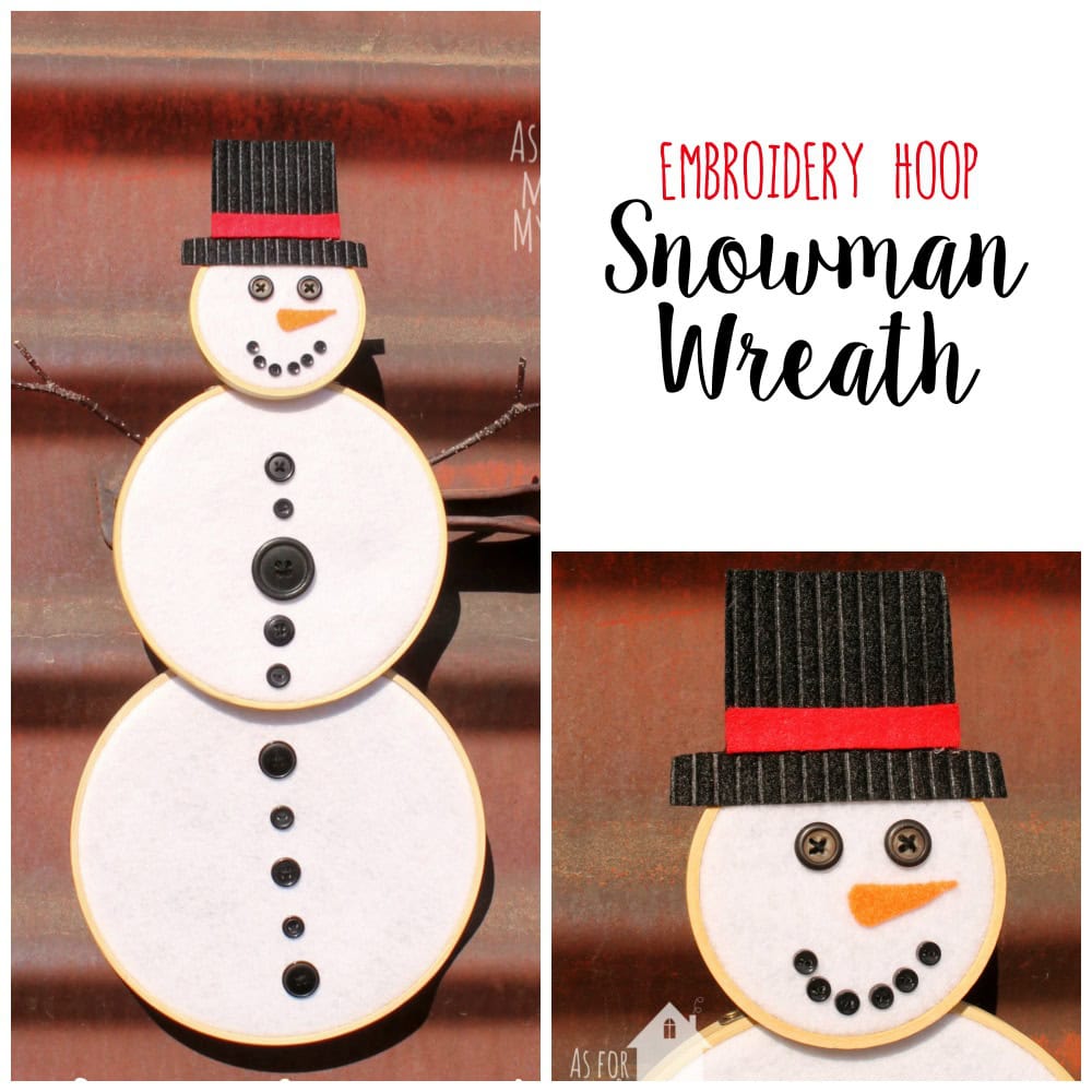 embroidery hoop snowman wreath