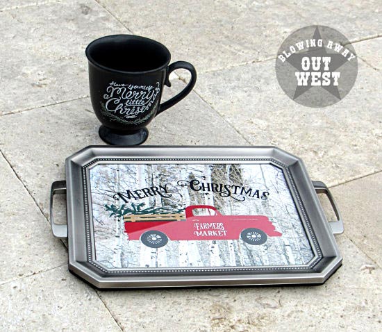 diy vintage christmas truck tray