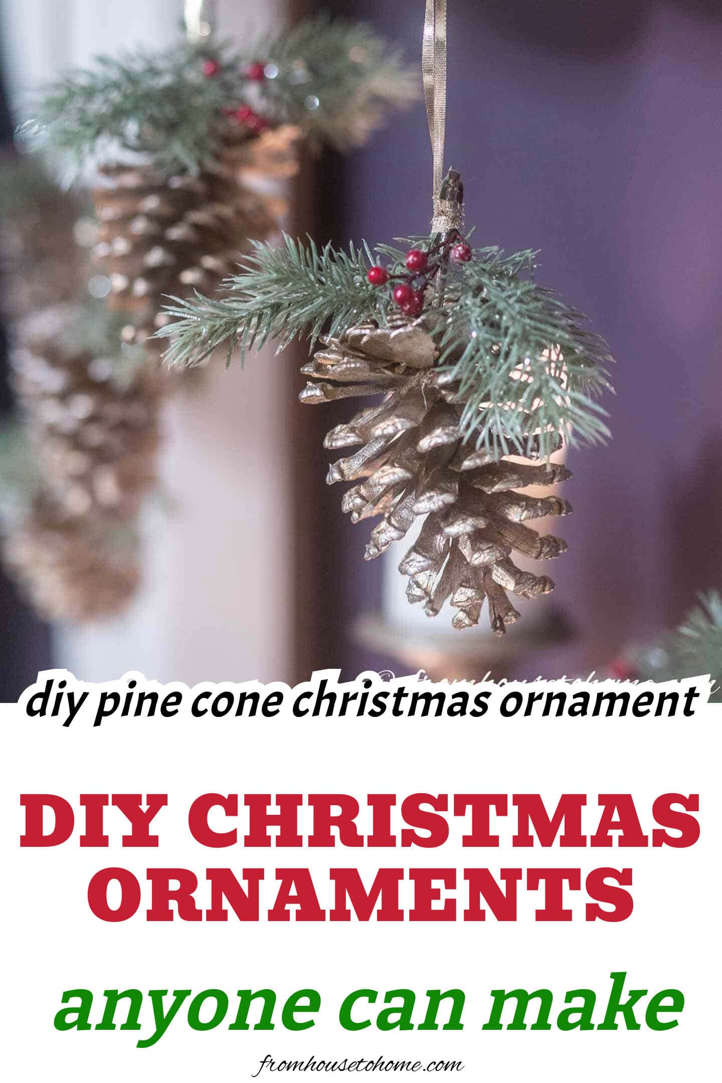 diy pine cone christmas ornament